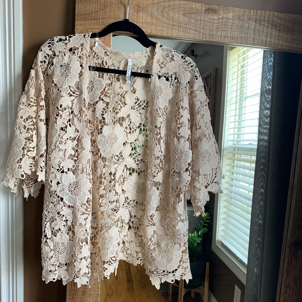 Cream Floral Kimono